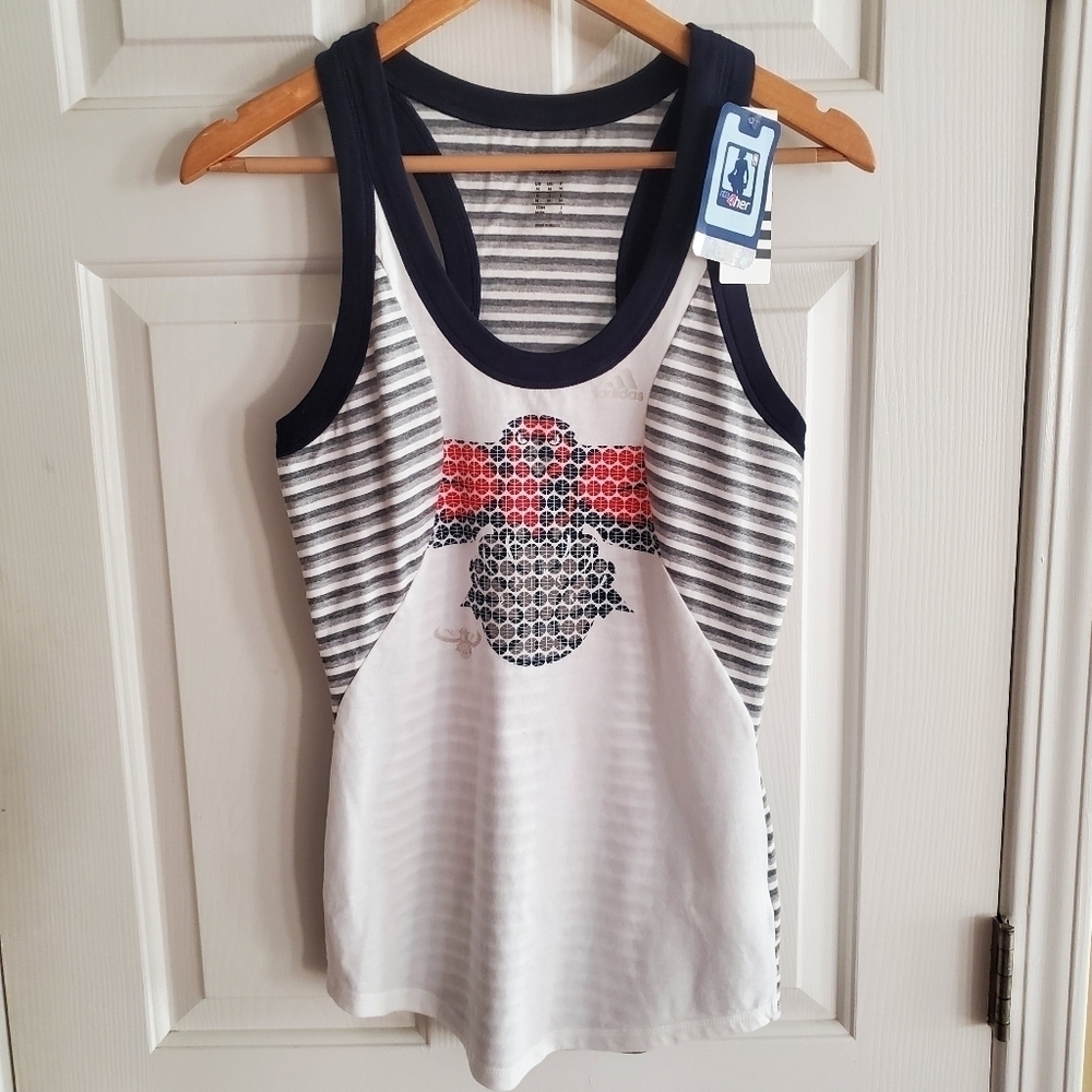Adidas NBA 4 Her Atlanta Hawks Womens racer striped tank size Medium